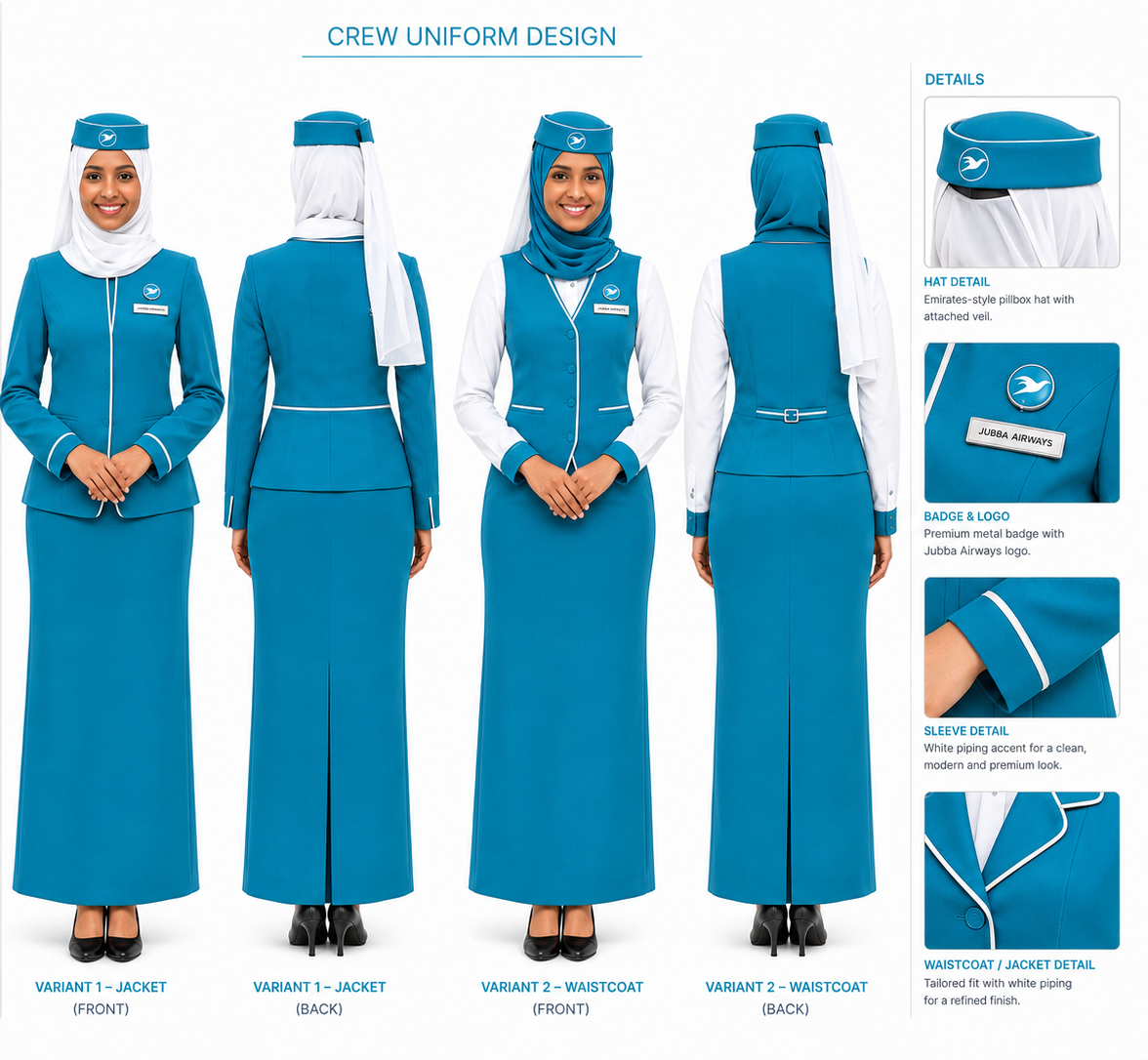 Crew Clothes Branding -Jubba  Airways
